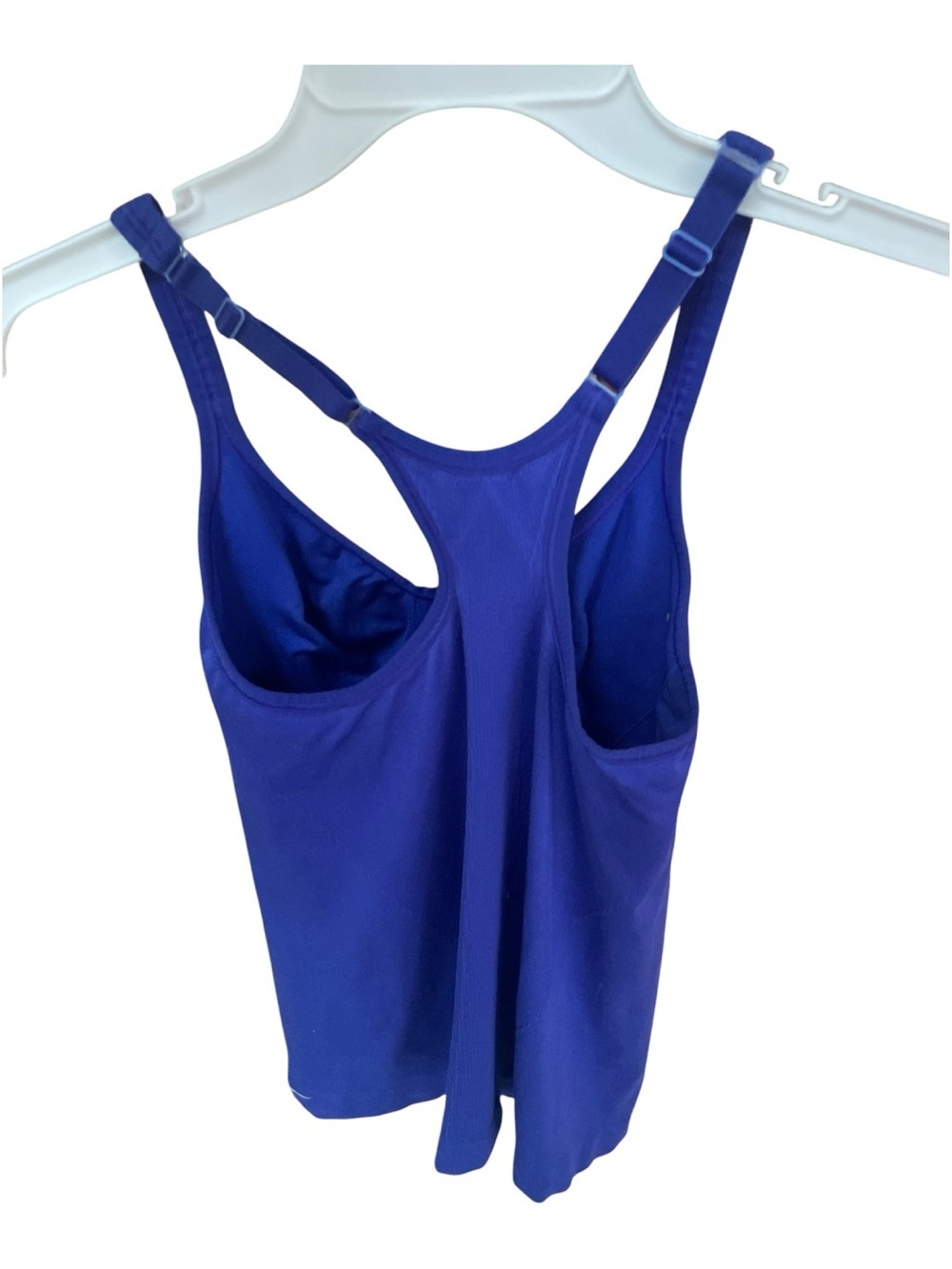 Nike Fit-Dry Seamless Racerback Tank Top Royal Blue Built In Bra Size Medium - Picture 3 of 6